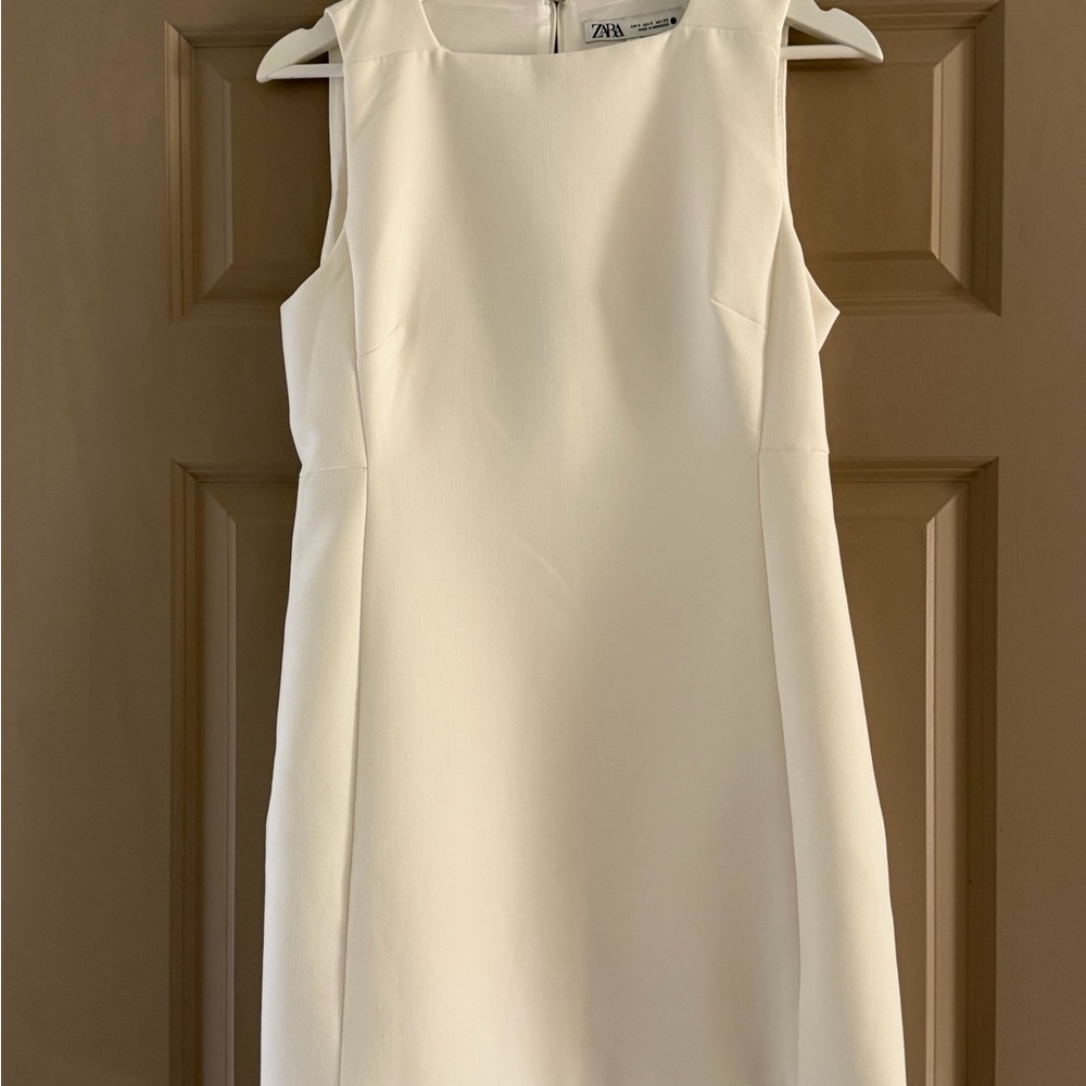 Zara Women's Cream Sleeveless Mini Dress